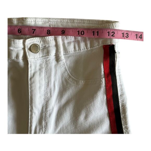 Zara Trafaluc White Skinny Jeans Side Stripe Raw Hem Size 6 / 28 - Picture 11 of 15